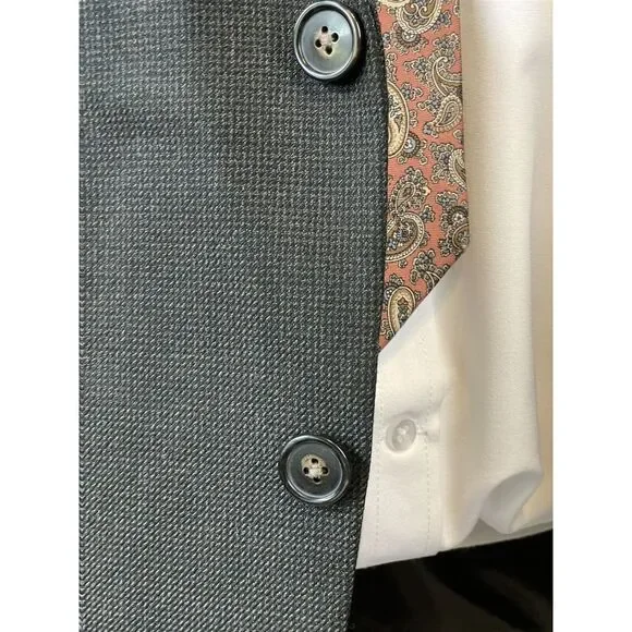 Chaps‎ 50R Charcoal Nailhead Heavy Weave Stretch 2Btn Blazer Sport Coat Jacket